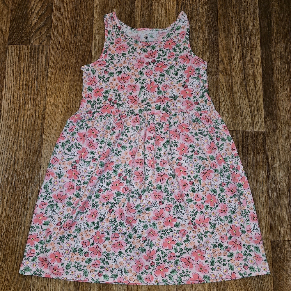 H&M Floral Pink Kids Dress Size 6x-7